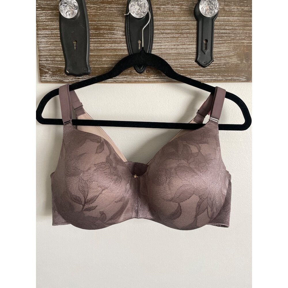 CACIQUE Lined Full Coverage Underwire Bra 40DDD Floral Jacquard Design